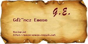 Güncz Emese névjegykártya